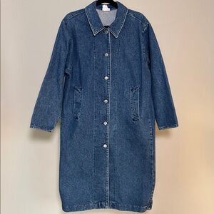 Rare Vintage Long Denim Chore Coat, Size M